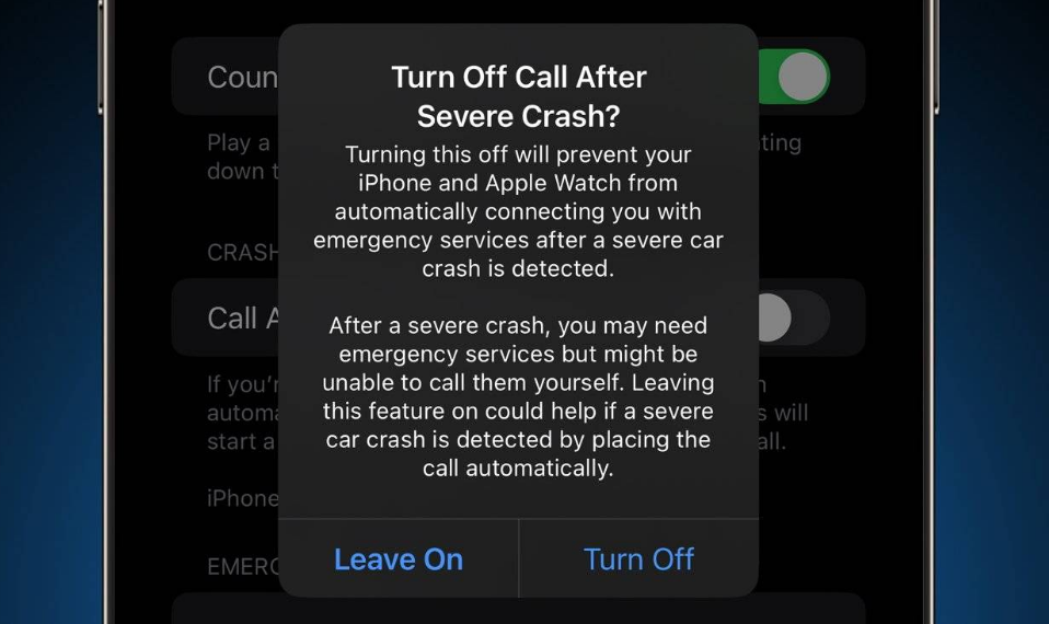 忠县苹果14维修分享 iPhone 14 和 Apple Watch 上关闭崩溃检测 