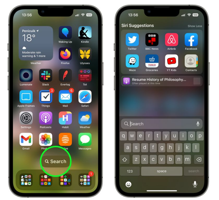 忠县苹果手机维修分享升级到 iOS 16 后，如何删除主屏幕上的搜索按钮 