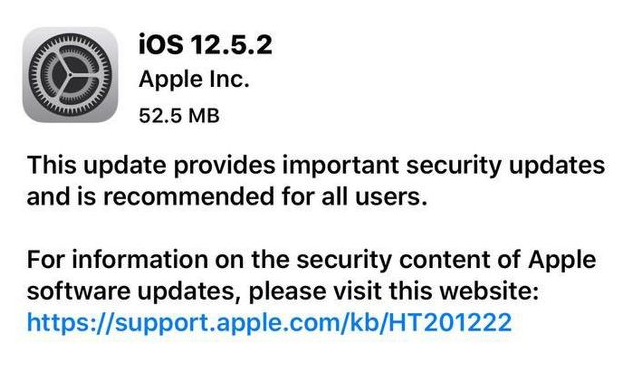忠县苹果手机维修分享iOS12.5.2发布，建议所有老苹果用户安装 